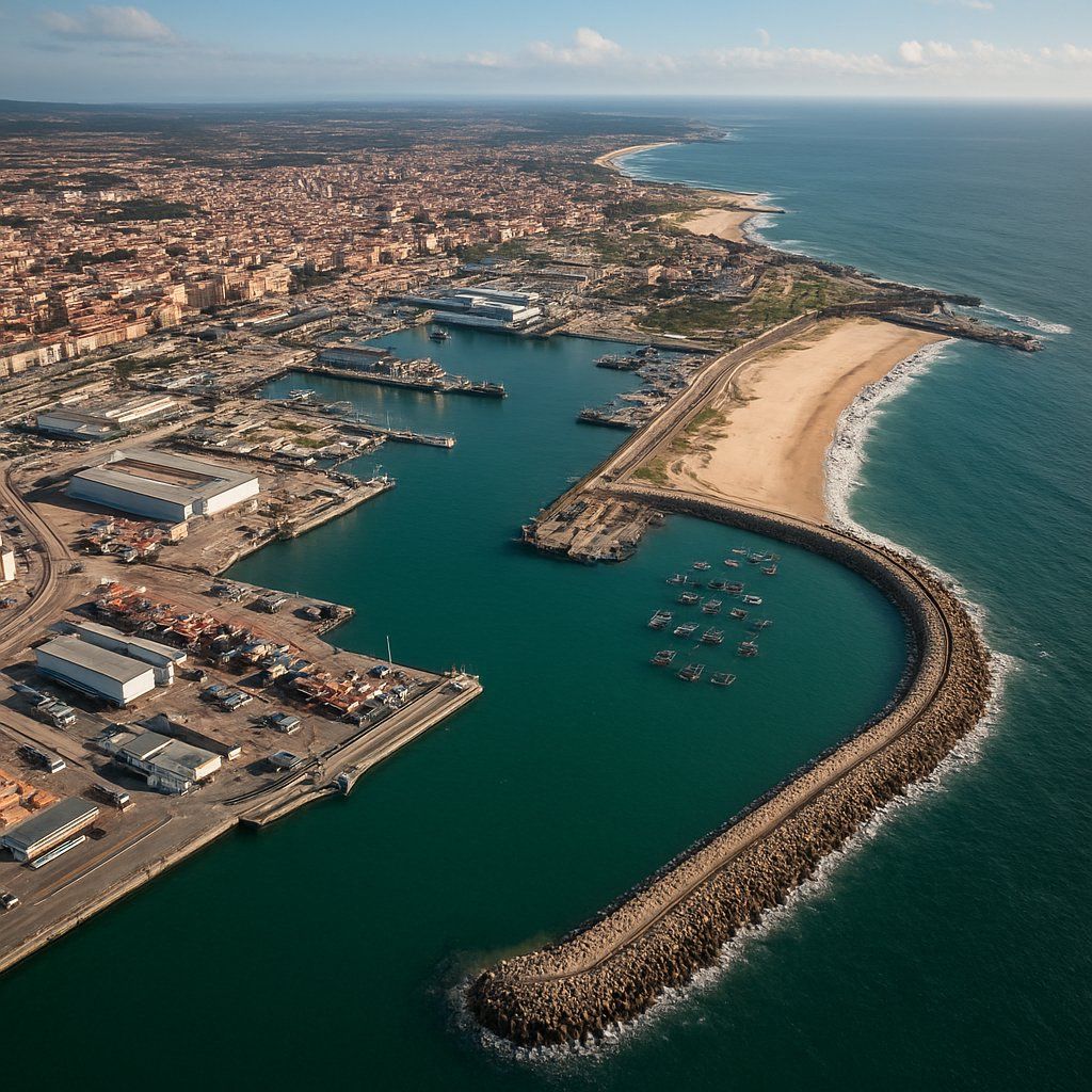 Leixoes, Portugal Cruise Port - overhead view of the Leixoes itinerary stop located in the Europe - Western Europe cruising region