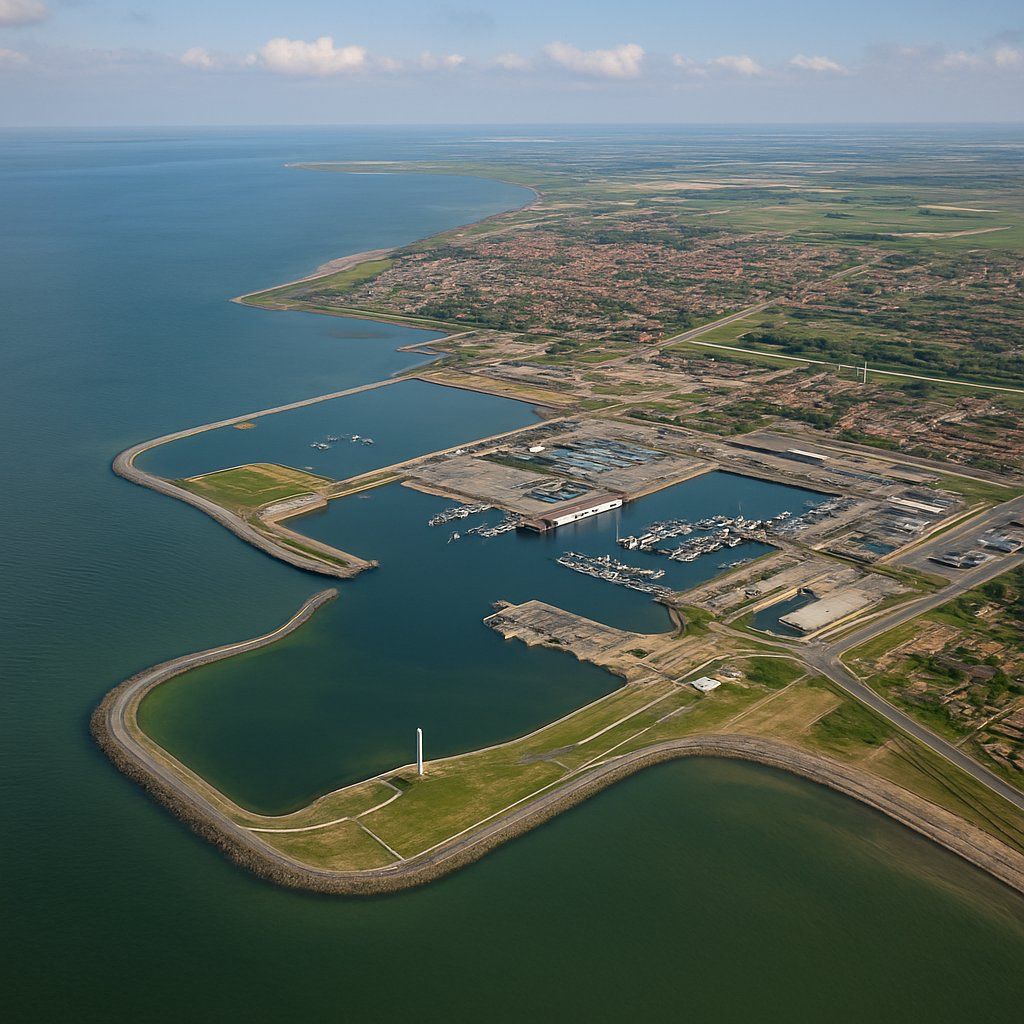 Lelystad Cruise Port - overhead view of the Lelystad itinerary stop located in the Europe - Western Europe cruising region