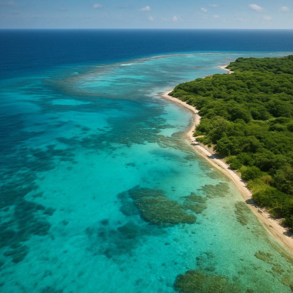 Light House Reef Cruise Port - overhead view of the Light House Reef itinerary stop located in the Central America, Panama Canal cruising region