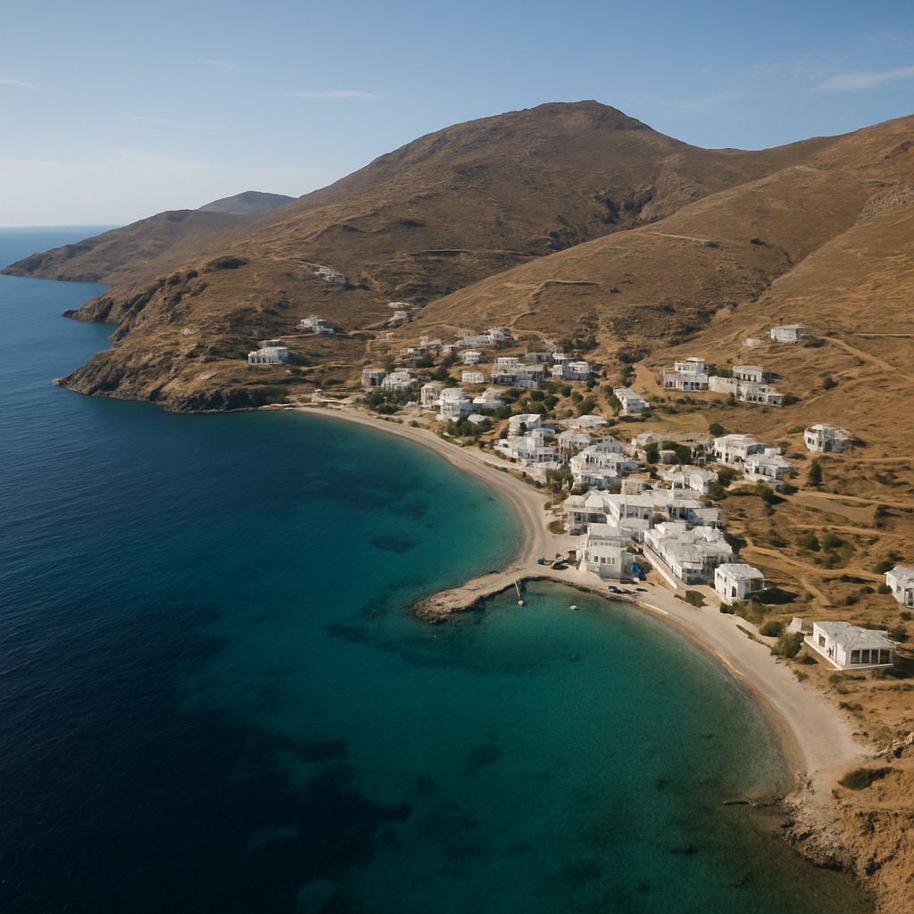 Livadi Nisos Serifos Greece Cruise Port - overhead view of the Livadi itinerary stop located in the Europe - Eastern Europe cruising region
