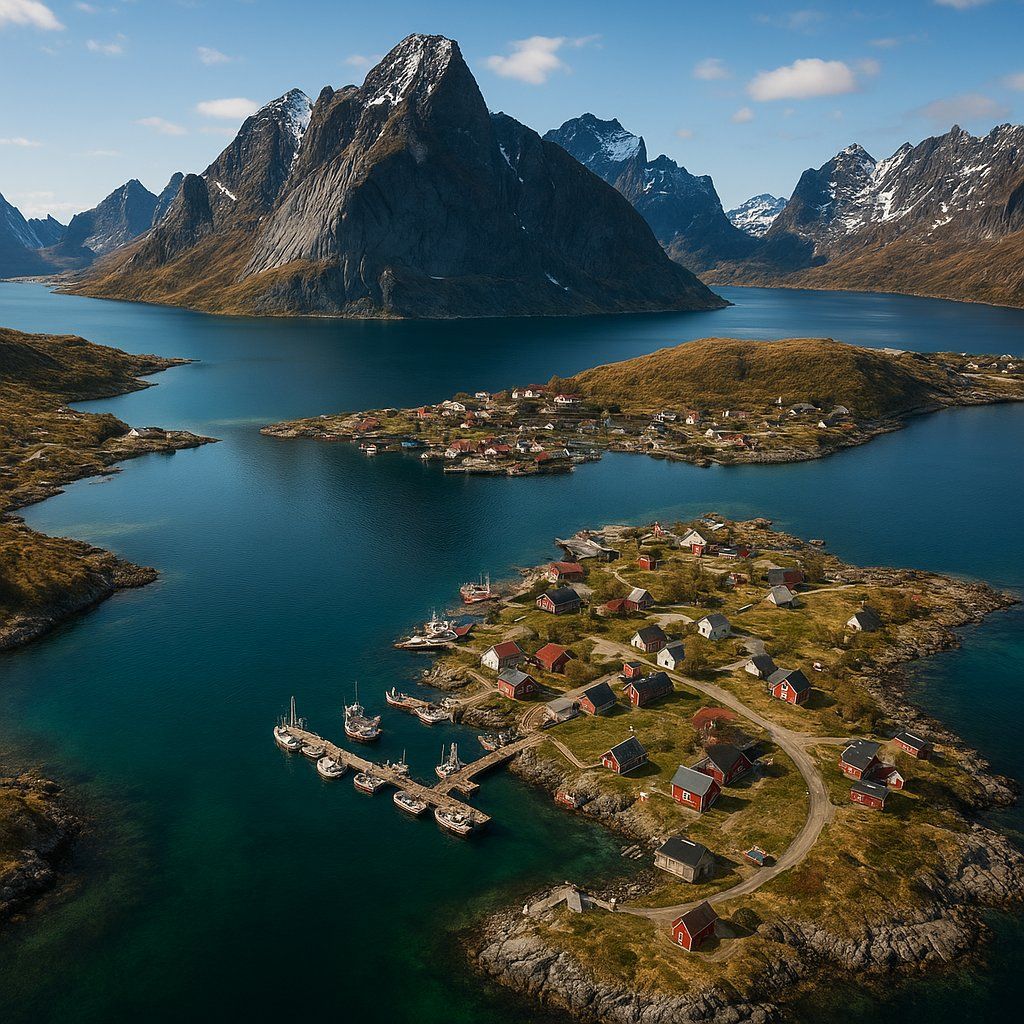 Lofoten Islands Cruise Port - overhead view of the Lofoten Islands itinerary stop located in the Europe - Northern Europe cruising region