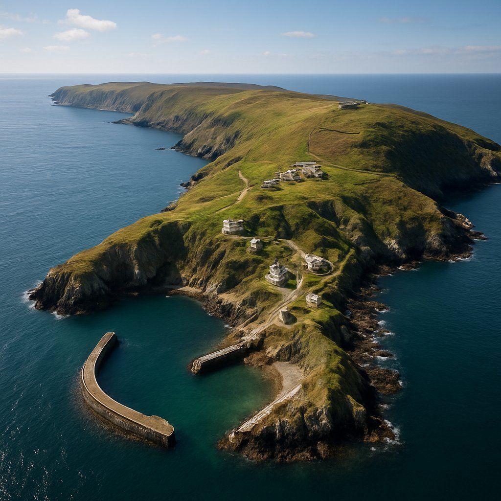 Lundy Island, Uk Cruise Port - overhead view of the Lundy Island itinerary stop located in the Europe - Western Europe cruising region