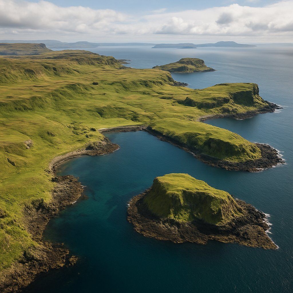 Lunga, Treshnish Isles, Scotland Cruise Port - overhead view of the Lunga itinerary stop located in the Europe - Western Europe cruising region