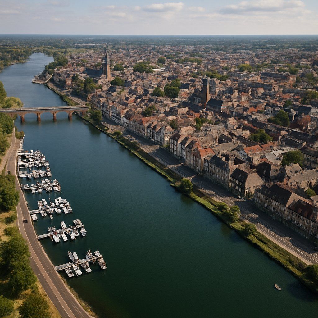 Maastricht, Netherlands Cruise Port - overhead view of the Maastricht itinerary stop located in the Europe - Western Europe cruising region