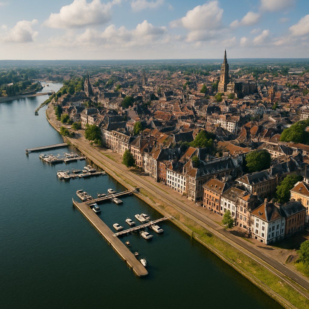 Maastricht Cruise Port - overhead view of the Maastricht itinerary stop located in the Europe - Western Europe cruising region