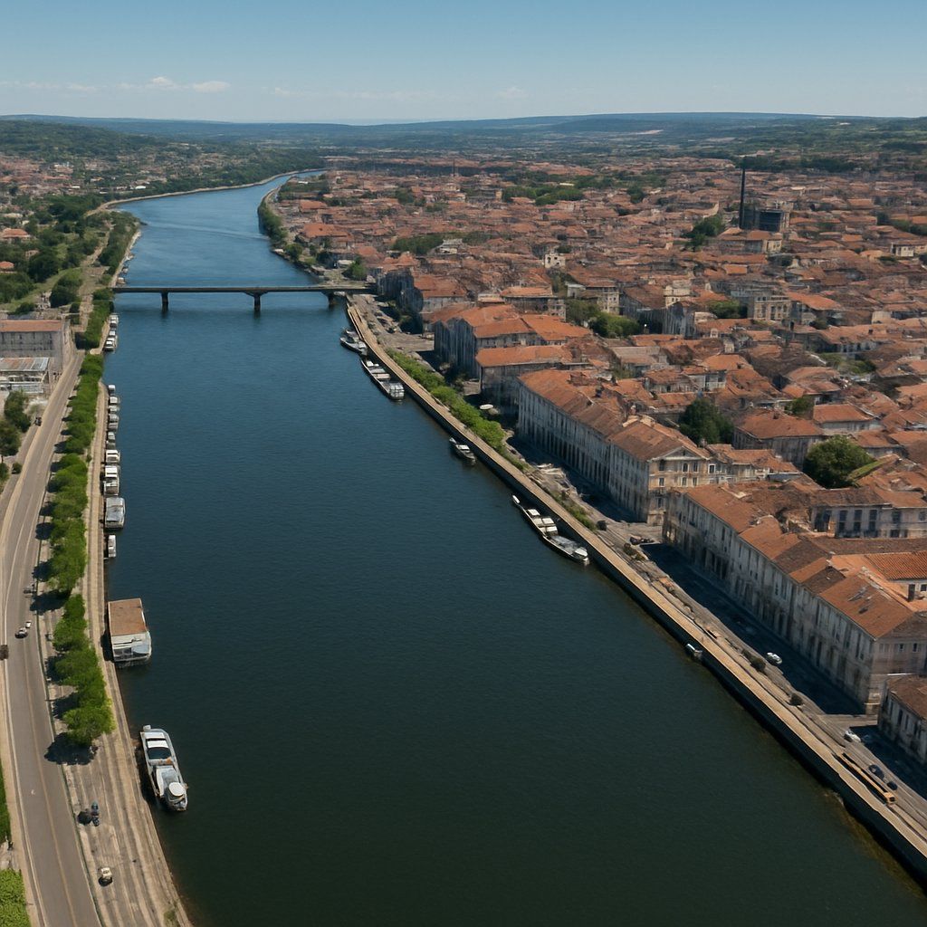 Macon, France Cruise Port - overhead view of the Macon itinerary stop located in the Europe - Western Europe cruising region