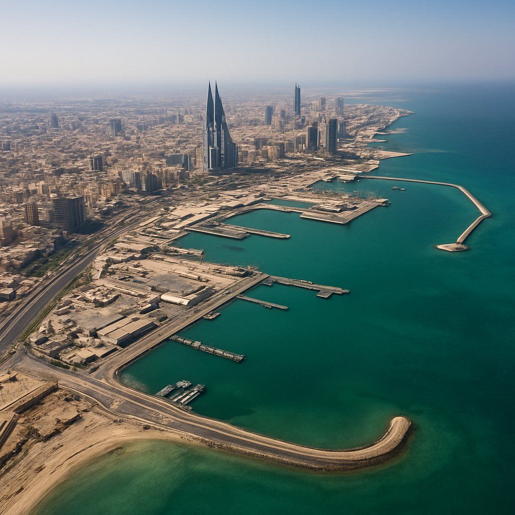 Manama, Bahrain Cruise Port - overhead view of the Manama itinerary stop located in the Other (Asia/Africa/Middle East) cruising region