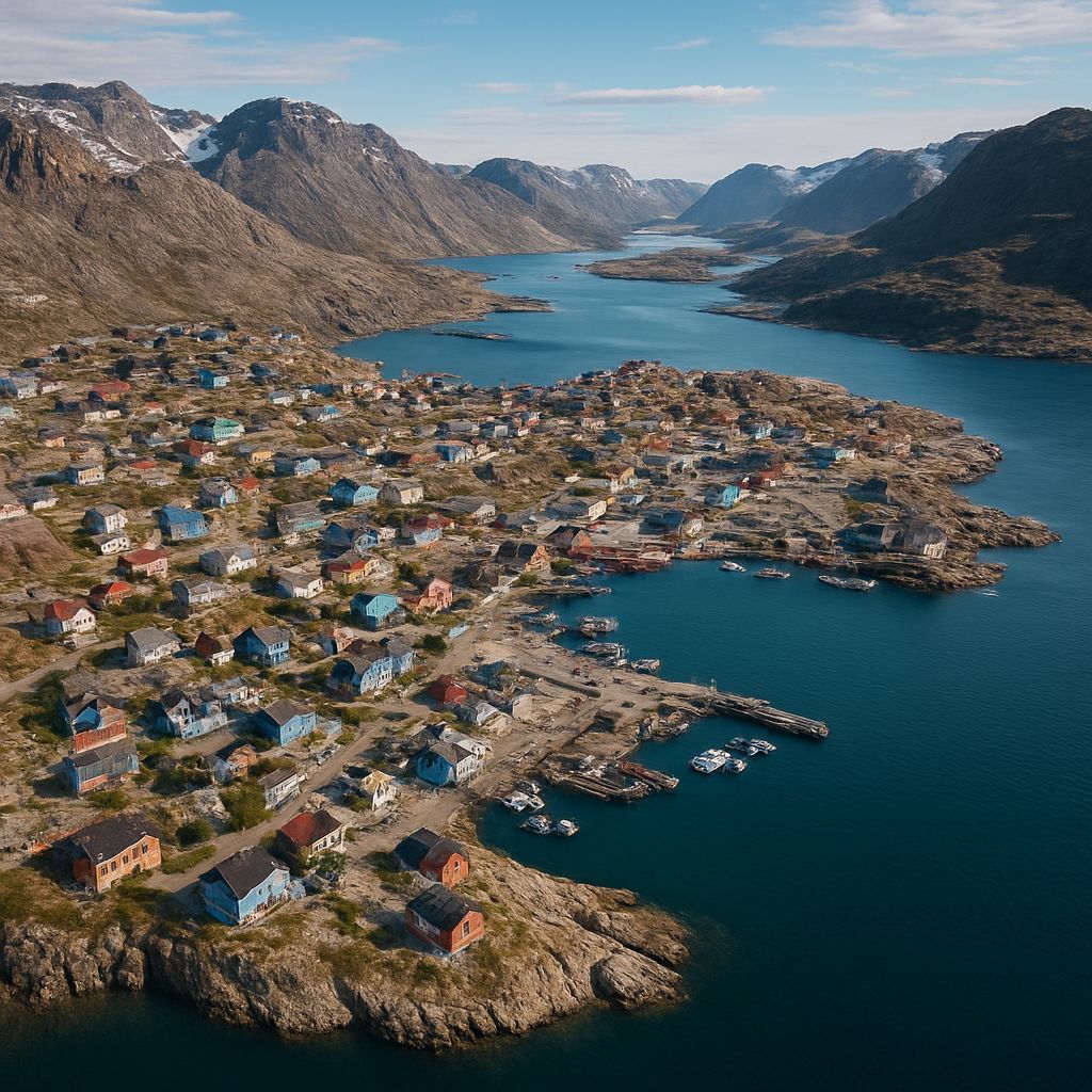 Maniitsoq, Greenland Cruise Port - overhead view of the Maniitsoq itinerary stop located in the Polar Regions cruising region