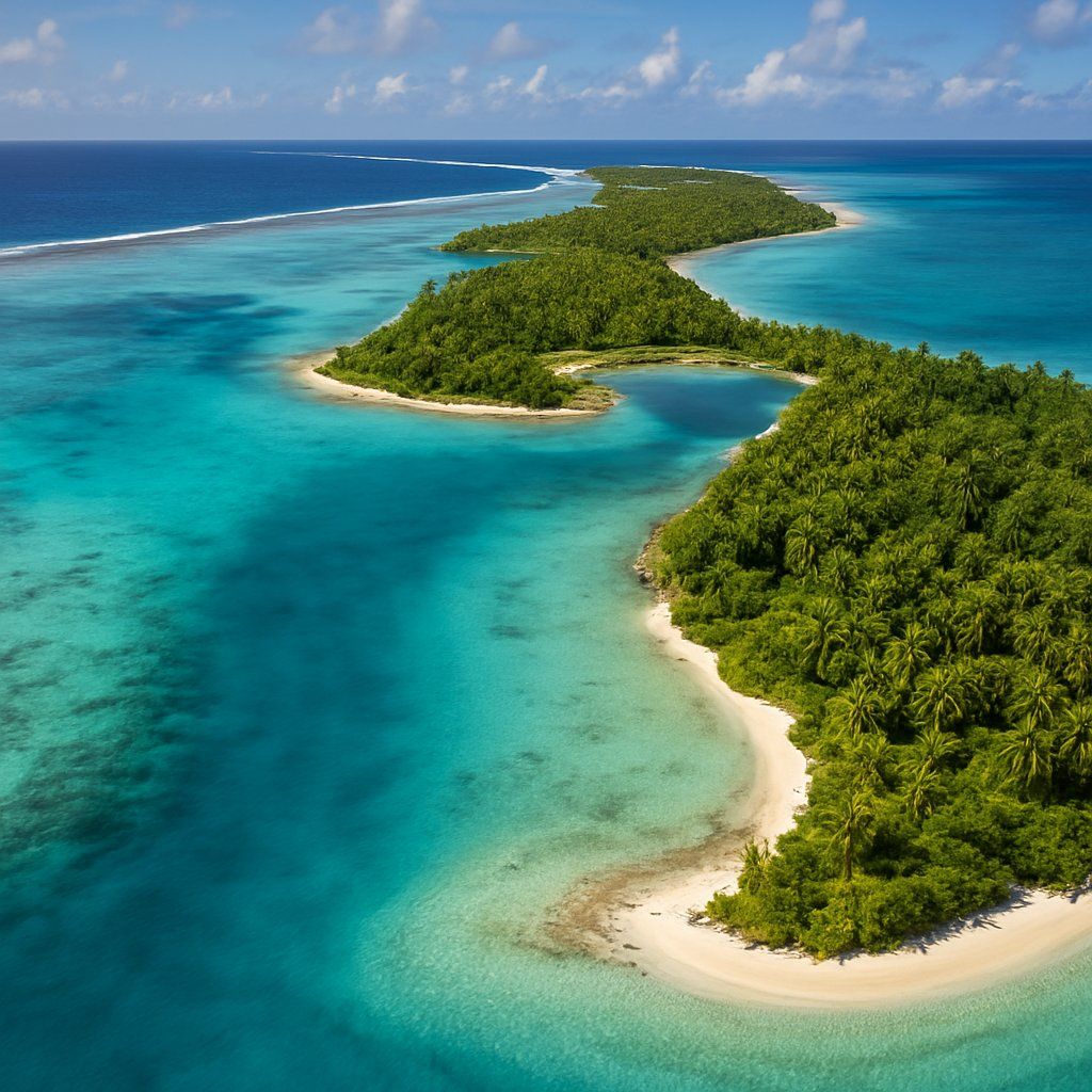 Mataiva, Tuamotu, French Polynesia Cruise Port - overhead view of the Mataiva itinerary stop located in the South Pacific cruising region
