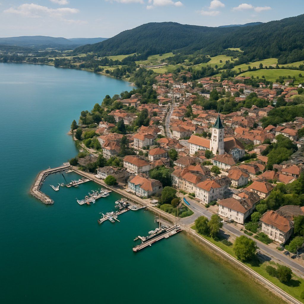 Mauthausen, Austria Cruise Port - overhead view of the Mauthausen itinerary stop located in the Europe - Western Europe cruising region