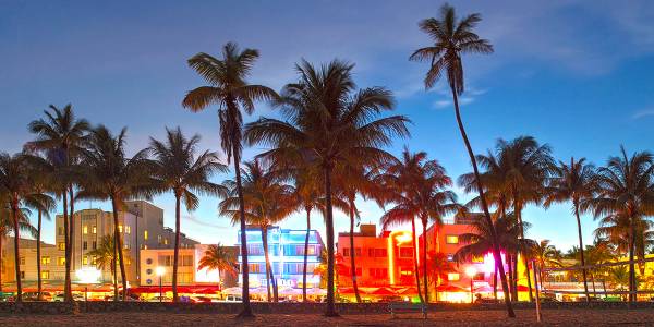 Miami, Florida Cruise Port - overhead view of the Miami itinerary stop located in the U.S. - Southeast cruising region