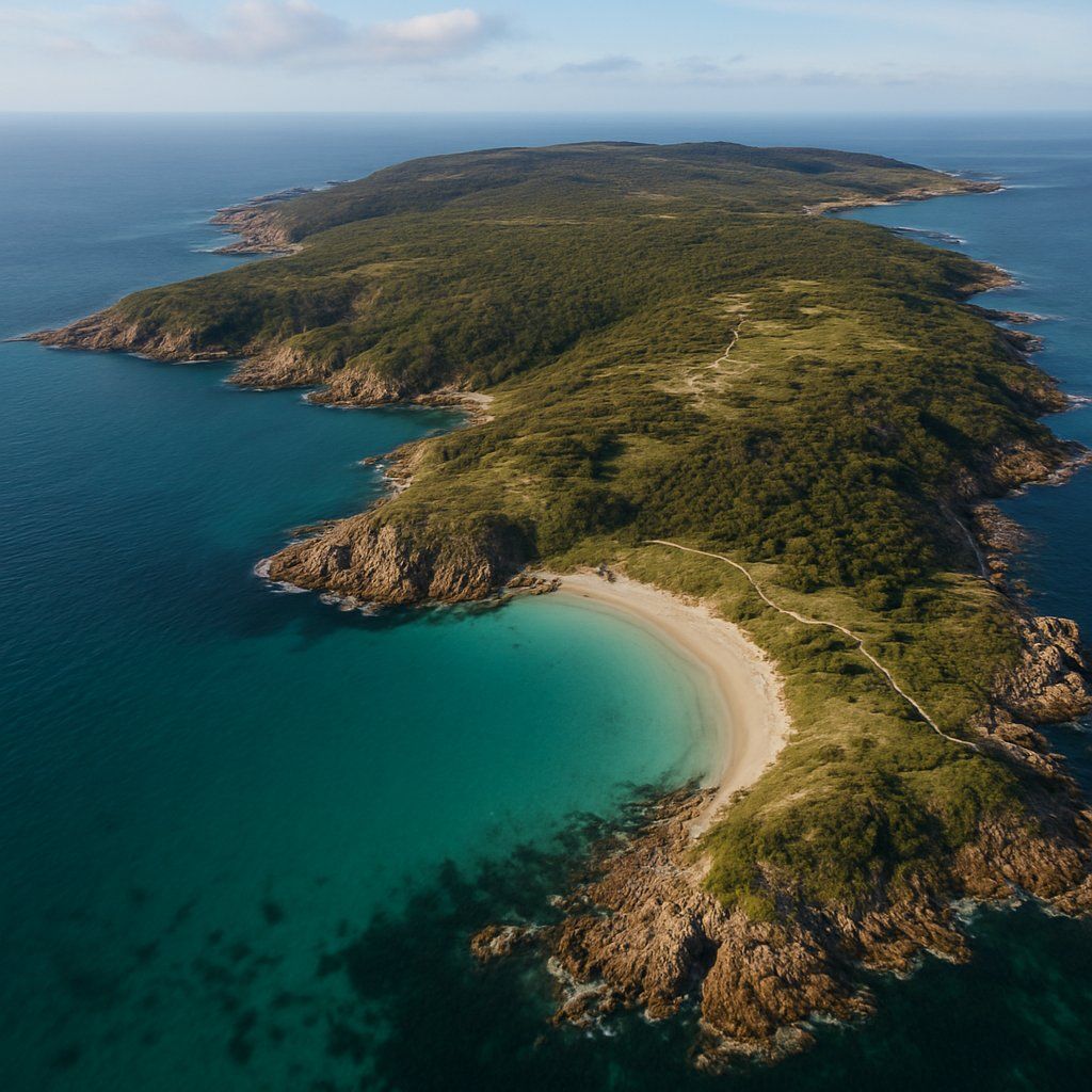Middle Island, Australia Cruise Port - overhead view of the Middle Island itinerary stop located in the South Pacific - Australia cruising region