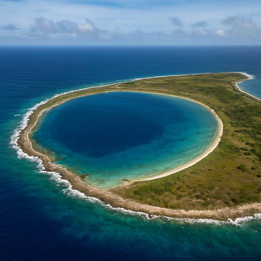 Midway Island Cruise Port - overhead view of the Midway Island itinerary stop located in the Alaska cruising region