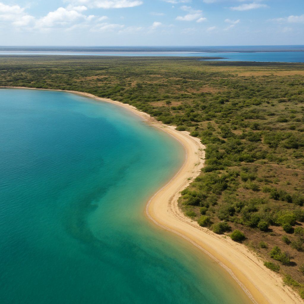Mornington Island Australia Cruise Port - overhead view of the Mornington Isl itinerary stop located in the South Pacific - Australia cruising region