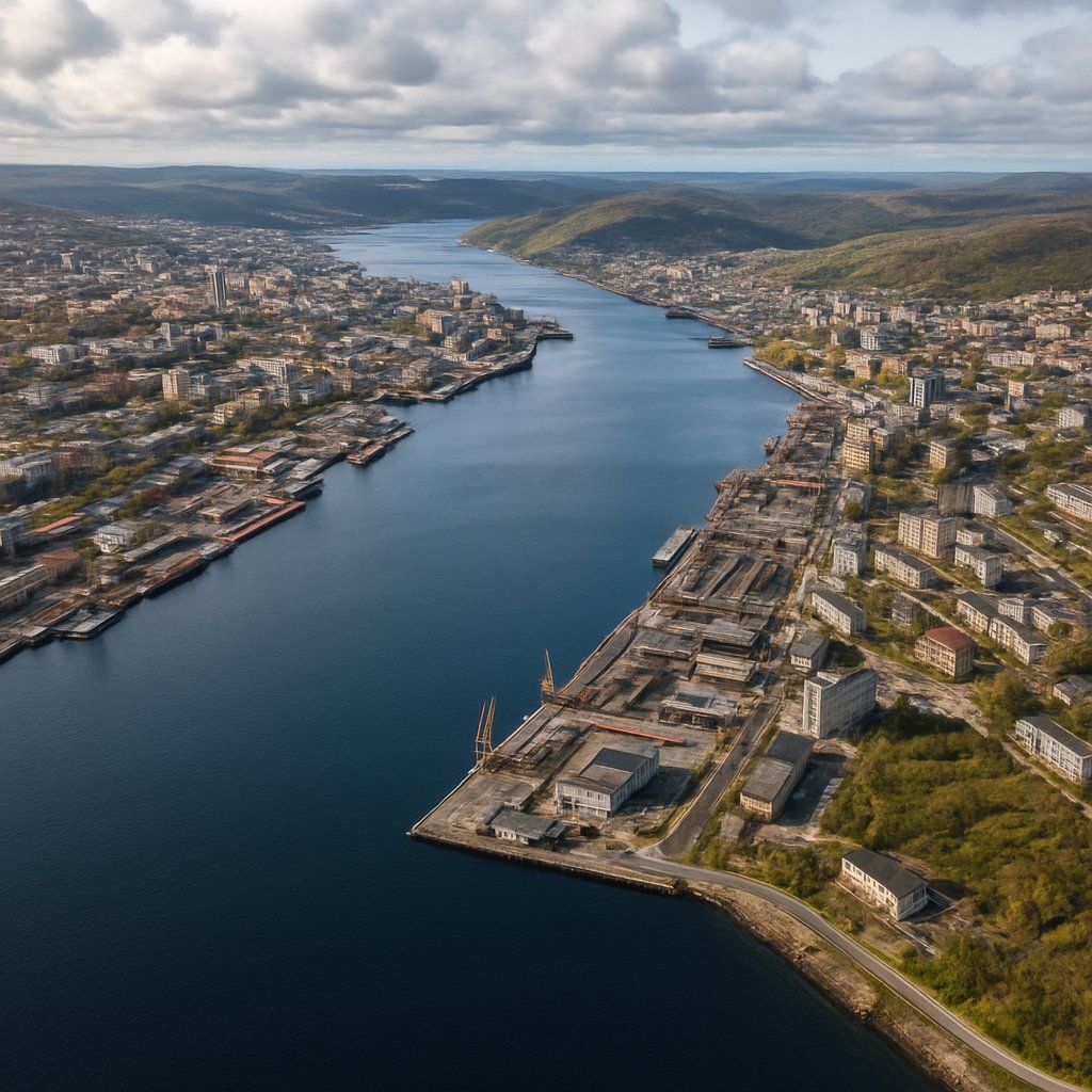 Murmansk, Russian Federation Cruise Port - overhead view of the Murmansk itinerary stop located in the Europe - Northern Europe cruising region
