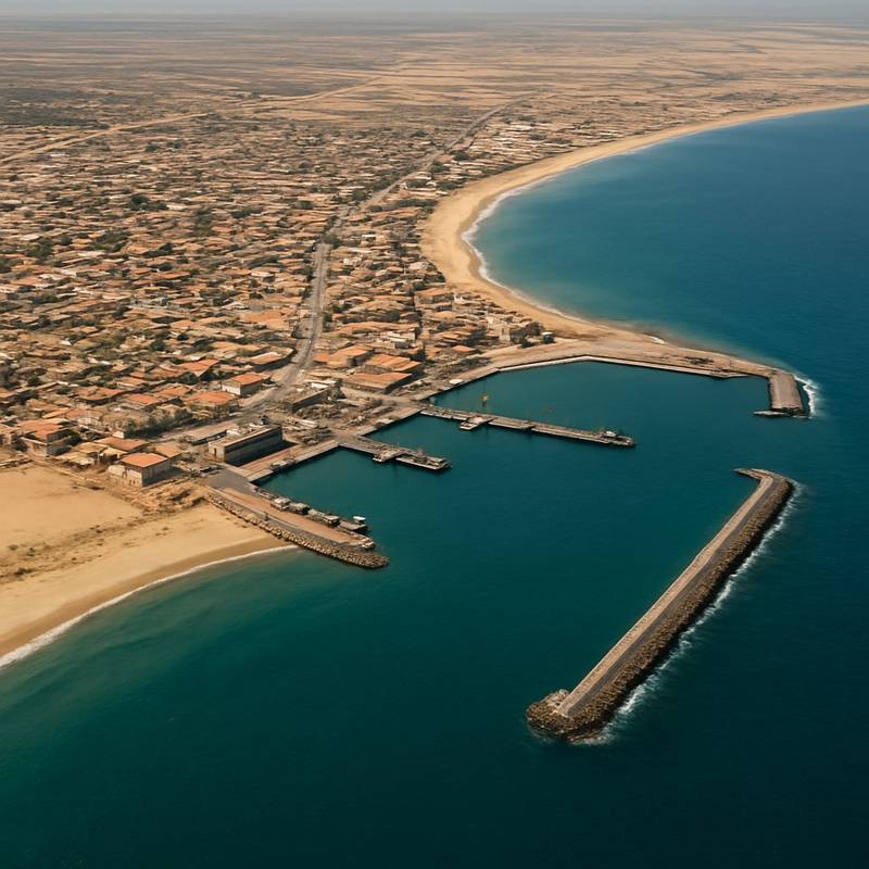 Namibe, Angola Cruise Port - overhead view of the Namibe itinerary stop located in the Other (Asia/Africa/Middle East) cruising region