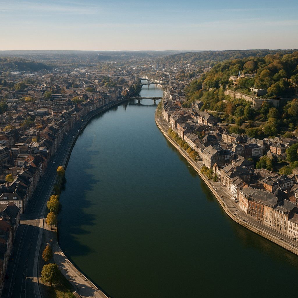Namur, Belgium Cruise Port - overhead view of the Namur itinerary stop located in the Europe - Western Europe cruising region
