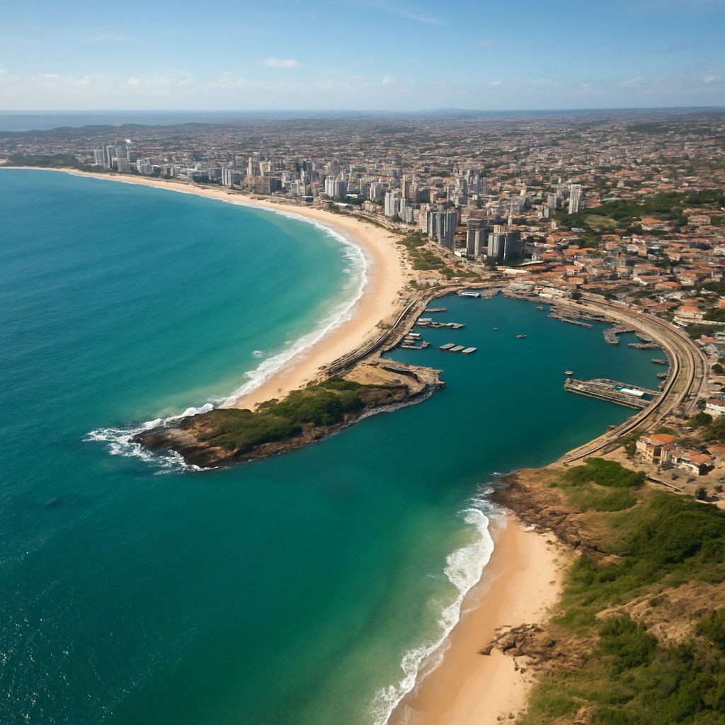 Natal, Brazil Cruise Port - overhead view of the Natal itinerary stop located in the South America cruising region