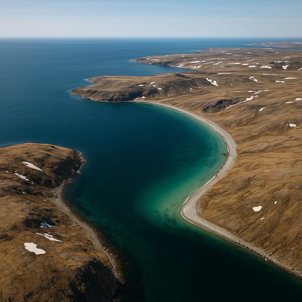 New Siberian Islands, Russia Cruise Port - overhead view of the New Siberian Isl itinerary stop located in the Europe - Northern Europe cruising region