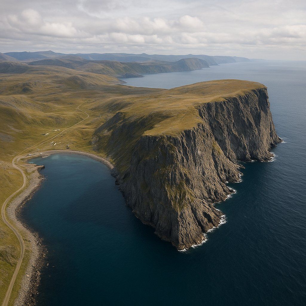 North Cape Cruise Port - overhead view of the North Cape itinerary stop located in the Europe - Northern Europe cruising region