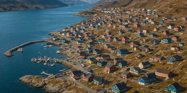 Nuuk, Greenland Cruise Port - overhead view of the Nuuk itinerary stop located in the Polar Regions cruising region