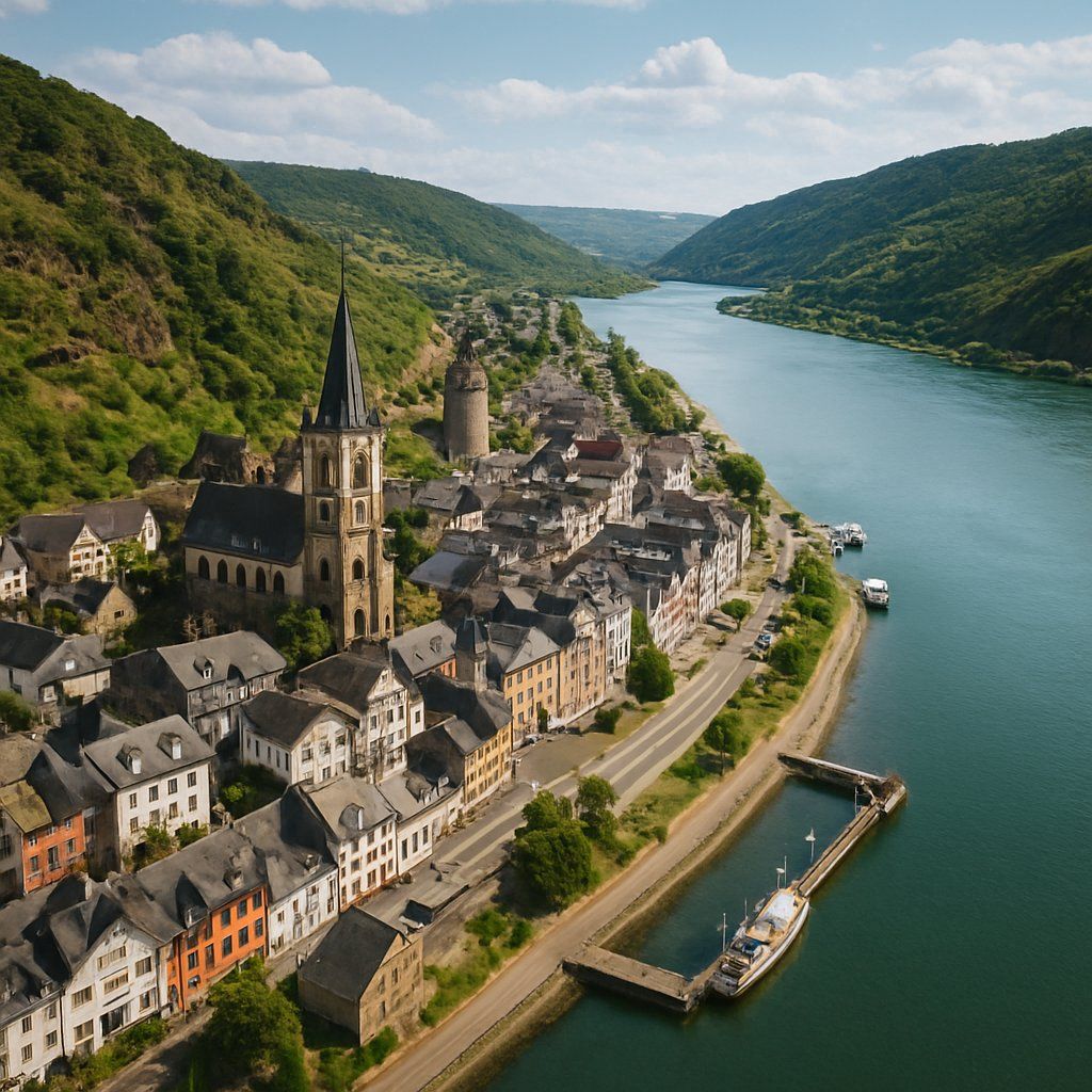 Oberwesel Cruise Port - overhead view of the Oberwesel itinerary stop located in the Europe - Western Europe cruising region