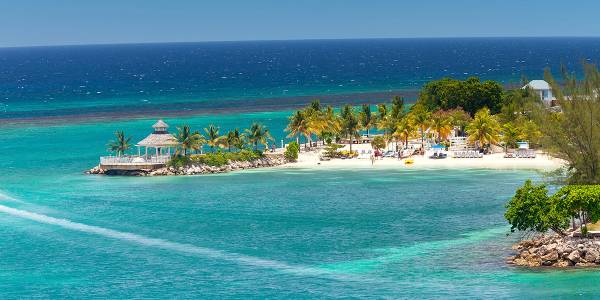 Ocho Rios, Jamaica Cruise Port - overhead view of the Ocho Rios itinerary stop located in the Caribbean - Western cruising region