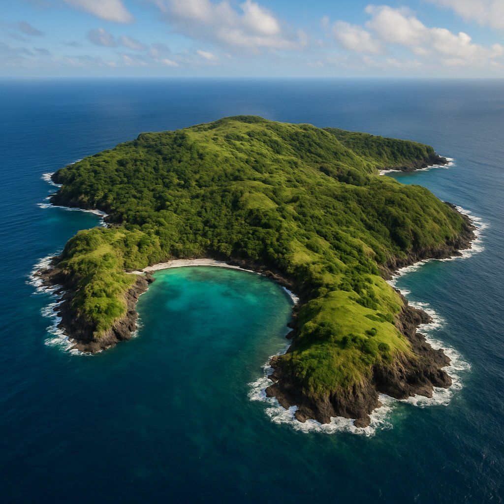 Oeno Island, Pitcairn Islands Cruise Port - overhead view of the Oeno Island itinerary stop located in the South Pacific cruising region