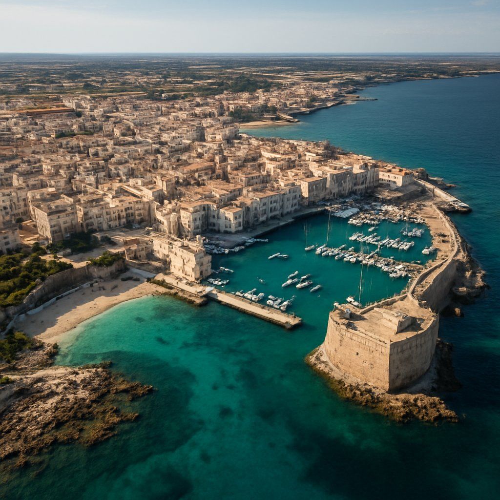 Otranto, Italy Cruise Port - overhead view of the Otranto itinerary stop located in the Europe - Mediterranean cruising region