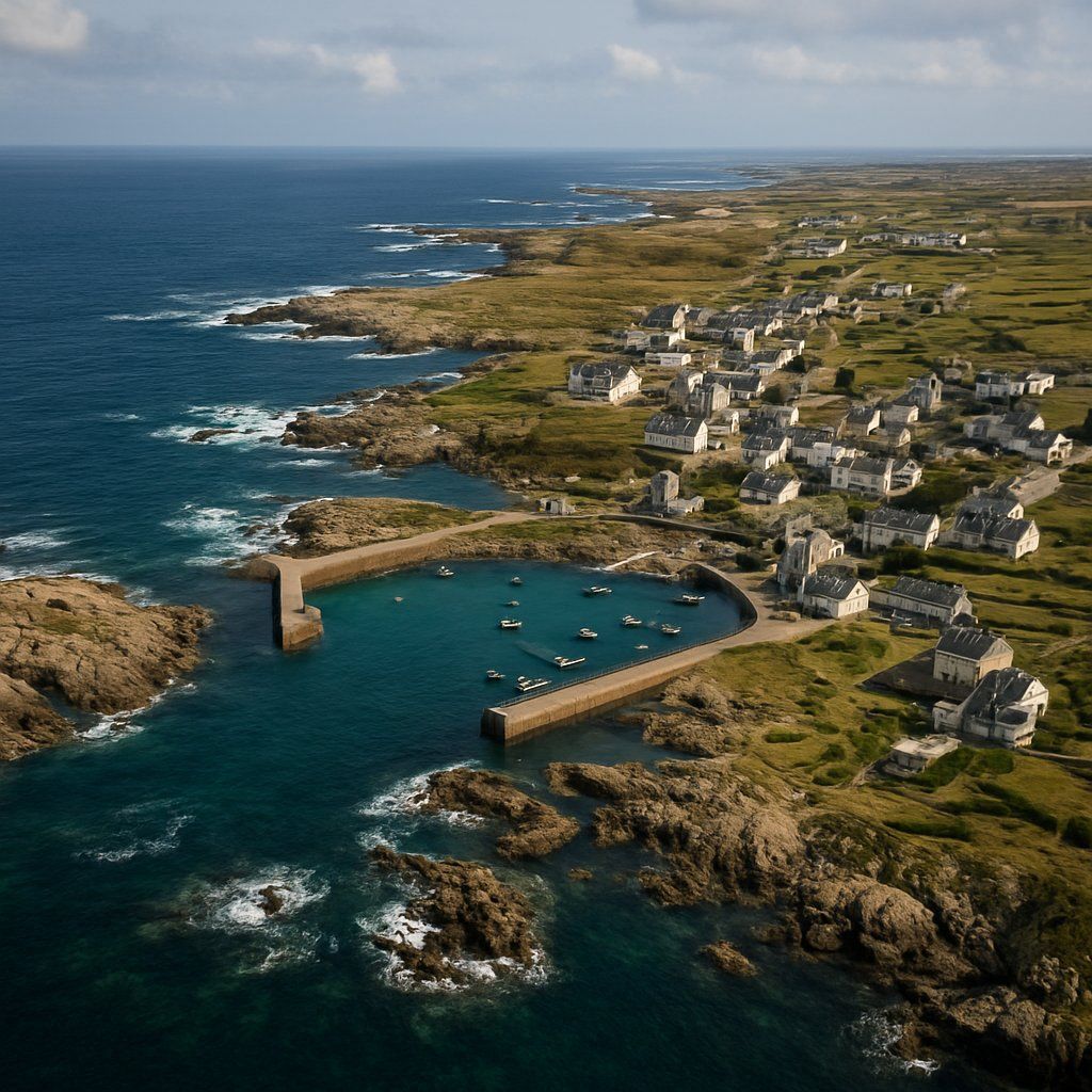 Ouessant (ushant), France Cruise Port - overhead view of the Ouessant itinerary stop located in the Europe - Western Europe cruising region