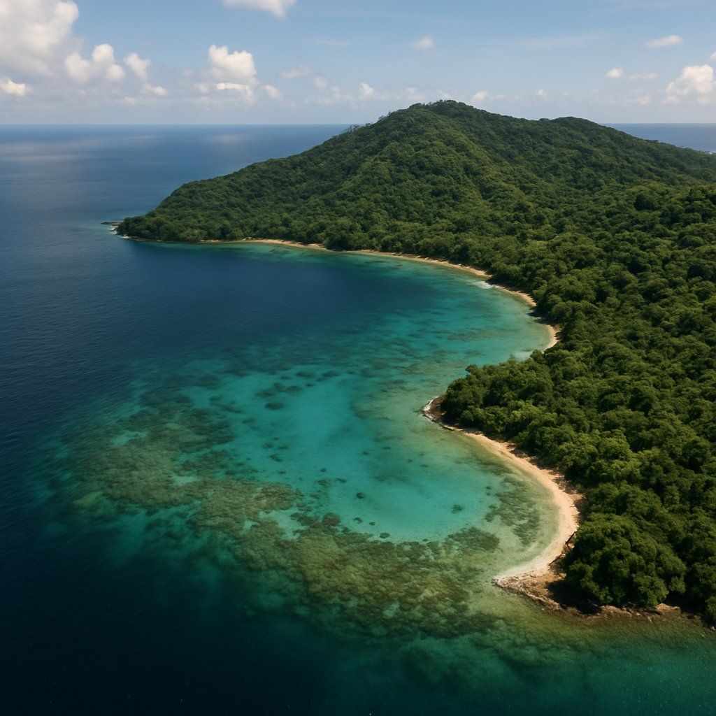 Owaraha (santa Ana) Island, Solomon Islands Cruise Port - overhead view of the Owaraha itinerary stop located in the South Pacific cruising region
