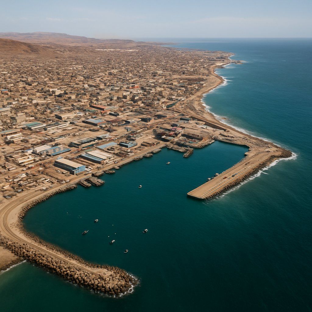 Paita, Peru Cruise Port - overhead view of the Paita itinerary stop located in the South America cruising region