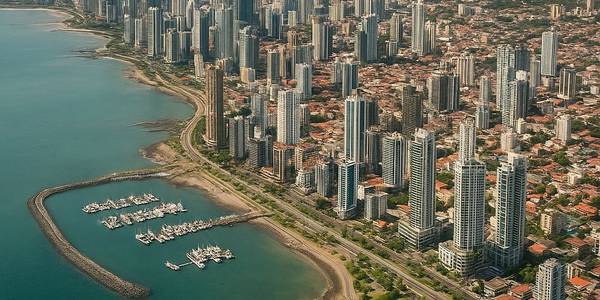 Panama City, Panama Cruise Port - overhead view of the Panama City itinerary stop located in the Central America, Panama Canal cruising region