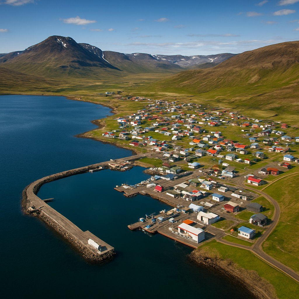Patreksfjodur, Iceland Cruise Port - overhead view of the Patreksfjodur itinerary stop located in the Polar Regions cruising region
