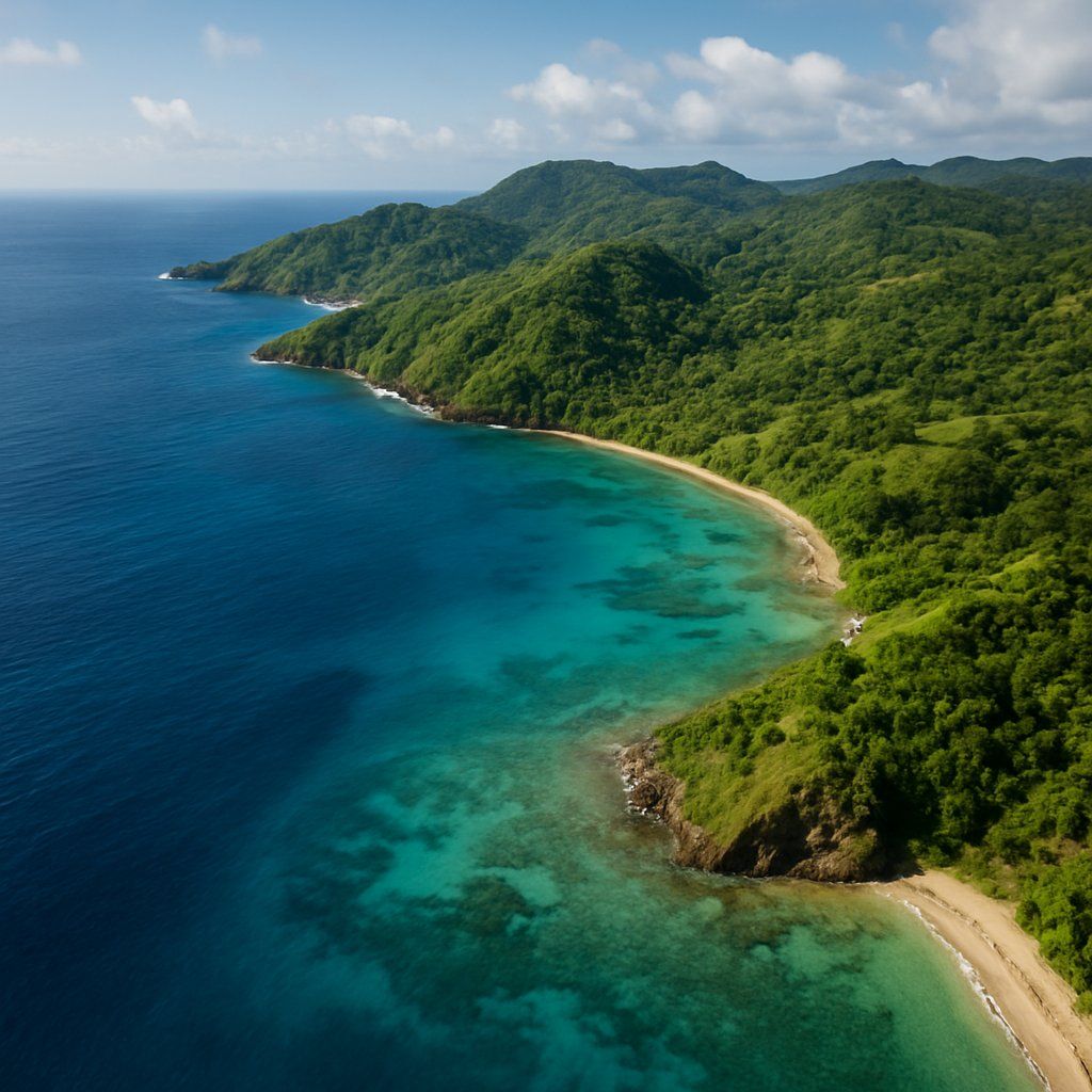 Pentecost Island, Vanuatu Cruise Port - overhead view of the Pentecost Isl itinerary stop located in the South Pacific cruising region