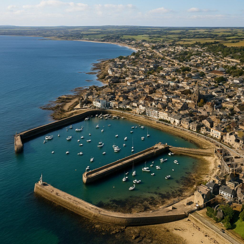 Penzance, England Cruise Port - overhead view of the Penzance itinerary stop located in the Europe - Western Europe cruising region