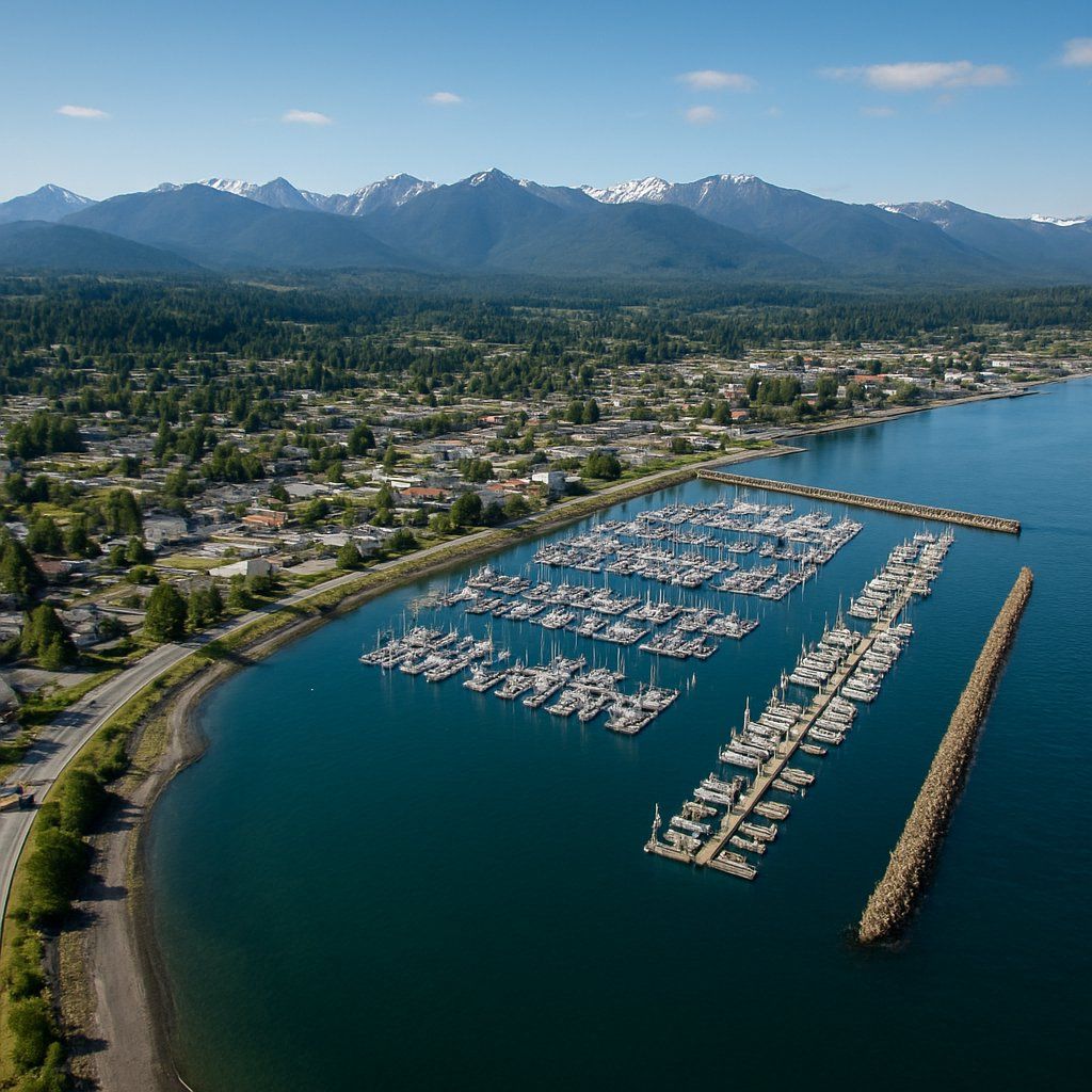 Port Angeles, Washington Cruise Port - overhead view of the Port Angeles itinerary stop located in the U.S. - Pacific, Northwest cruising region