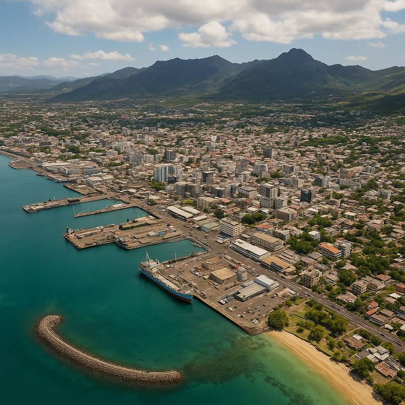 Port Louis, Mauritius Cruise Port - overhead view of the Port Louis itinerary stop located in the Other (Asia/Africa/Middle East) cruising region