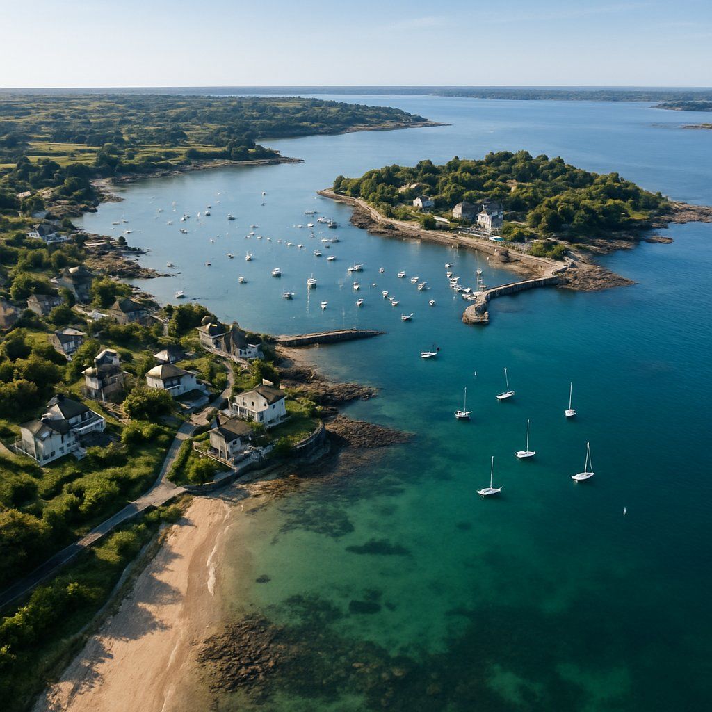 Port-Navalo, France Cruise Port - overhead view of the Port-Navalo itinerary stop located in the Europe - Western Europe cruising region