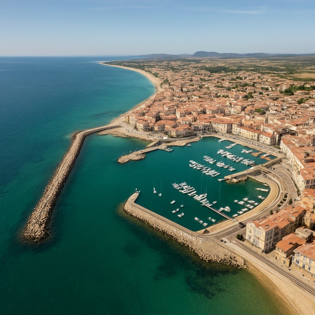 Port St. Louis, France Cruise Port - overhead view of the Port St. Louis itinerary stop located in the Europe - Western Europe cruising region