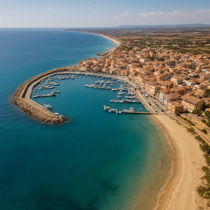 Pozzallo, Sicily, Italy Cruise Port - overhead view of the Pozzallo itinerary stop located in the Europe - Mediterranean cruising region