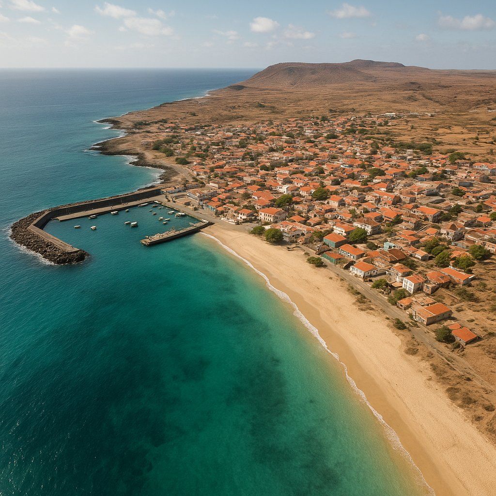 Praia Cruise Port - overhead view of the Praia itinerary stop located in the Other (Asia/Africa/Middle East) cruising region