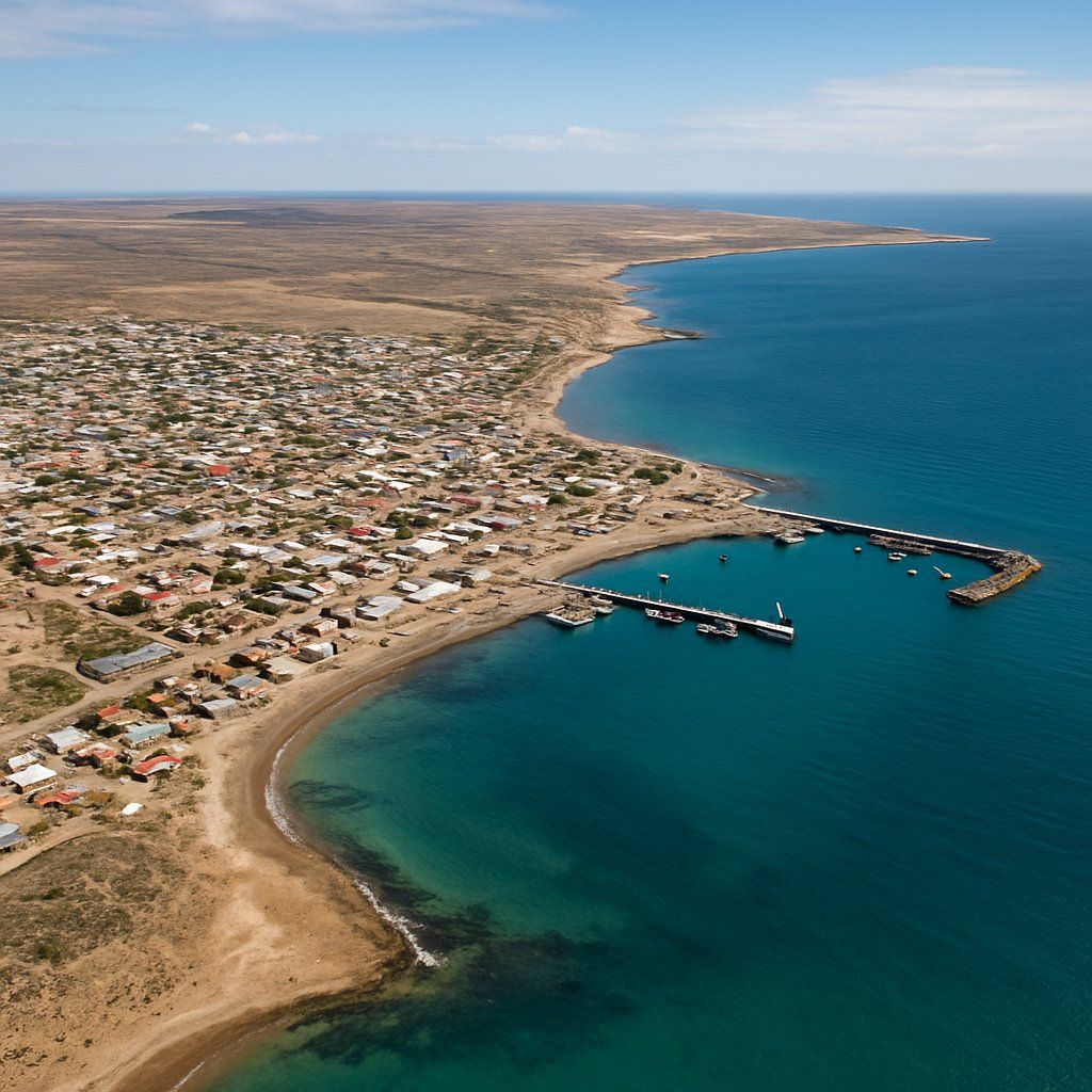 Puerto Deseado, Argentina Cruise Port - overhead view of the Puerto Deseado itinerary stop located in the South America cruising region