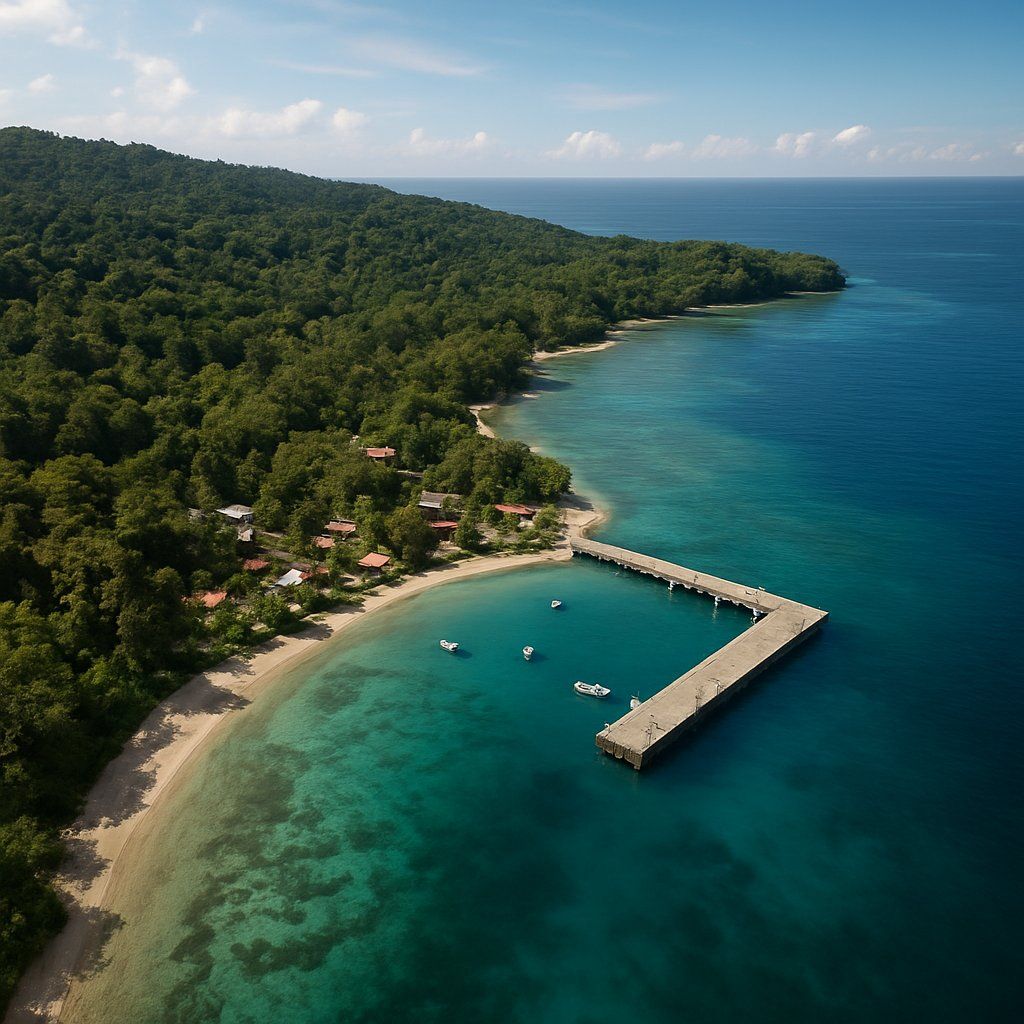 Pulau Biak Indonesia Cruise Port - overhead view of the Pulau Biak itinerary stop located in the South Pacific cruising region