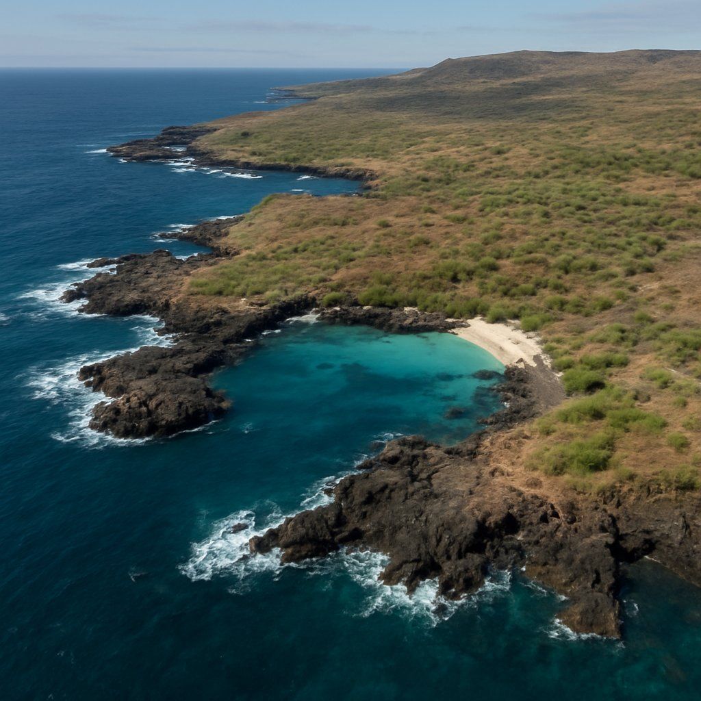 Punta Suarez, Espanola, Galapagos Cruise Port - overhead view of the Punta Suarez itinerary stop located in the Galapagos cruising region
