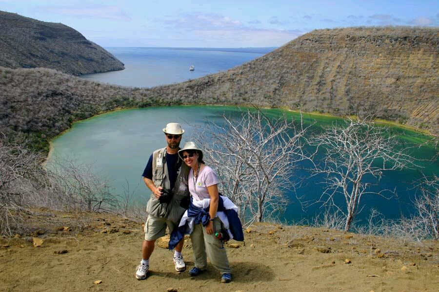 Punta Vicente Roca, Isabela, Galapagos Cruise Port - overhead view of the Punta Vicente itinerary stop located in the Galapagos cruising region