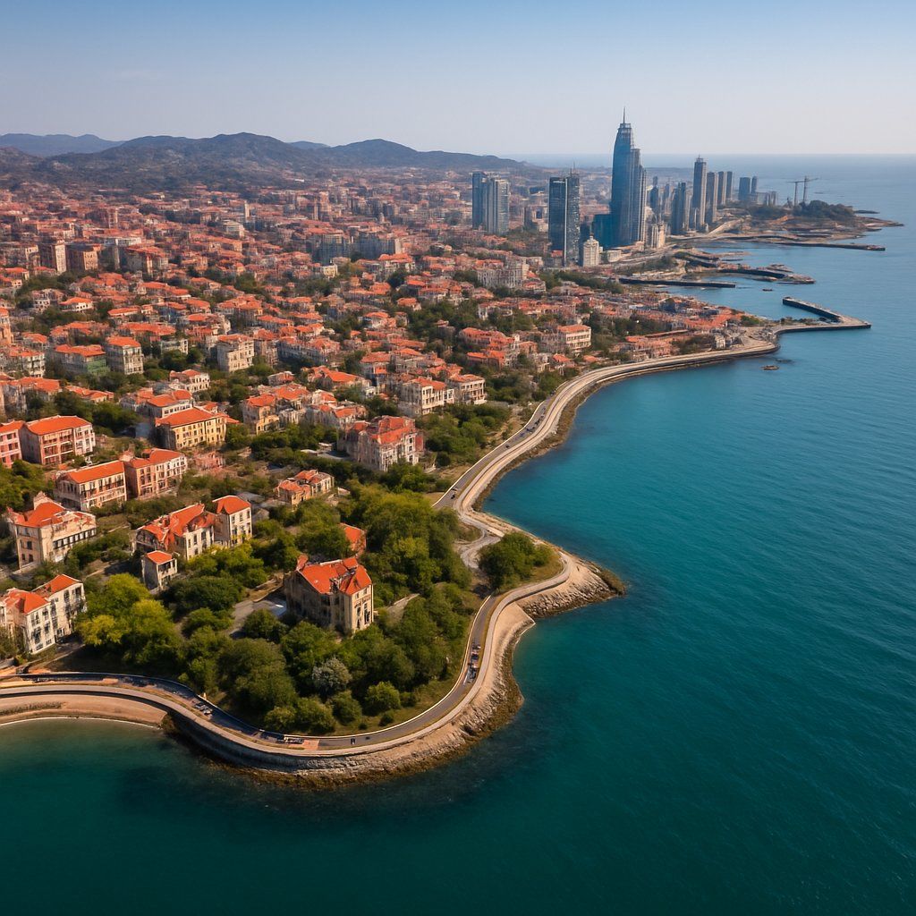 Qingdao, China Cruise Port - overhead view of the Qingdao itinerary stop located in the Other (Asia/Africa/Middle East) cruising region