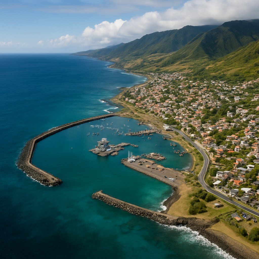 Reunion Cruise Port - overhead view of the Reunion itinerary stop located in the Other (Asia/Africa/Middle East) cruising region