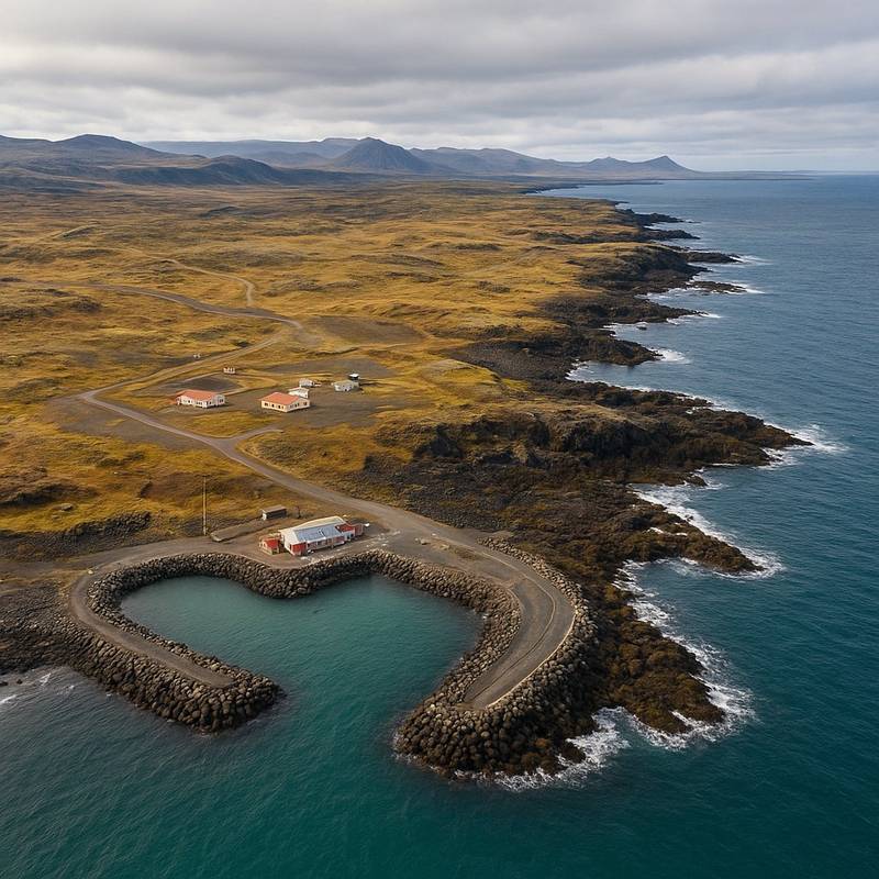 Reykjanes, Iceland Cruise Port - overhead view of the Reykjanes itinerary stop located in the Europe - Northern Europe cruising region