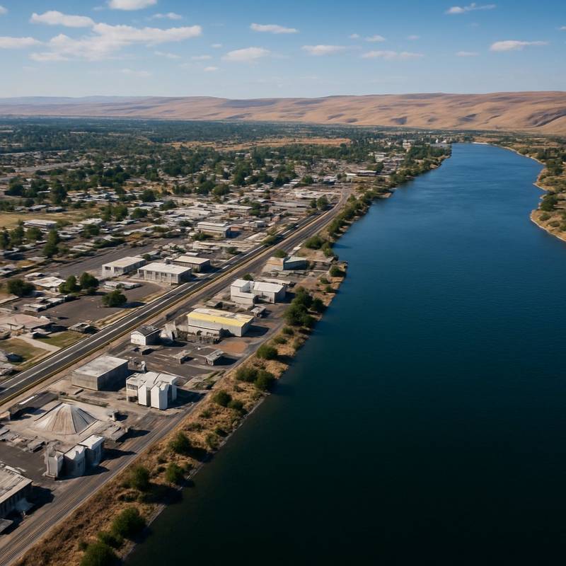 Richland (tri-Cities), Washington Cruise Port - overhead view of the Richland itinerary stop located in the River Cruises - United States cruising region